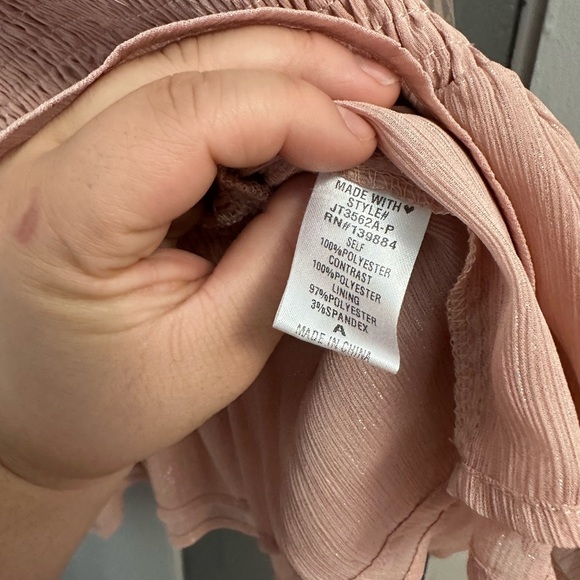 Arula Elegant Pink Sheer Sleeve Top - Picture 4 of 5